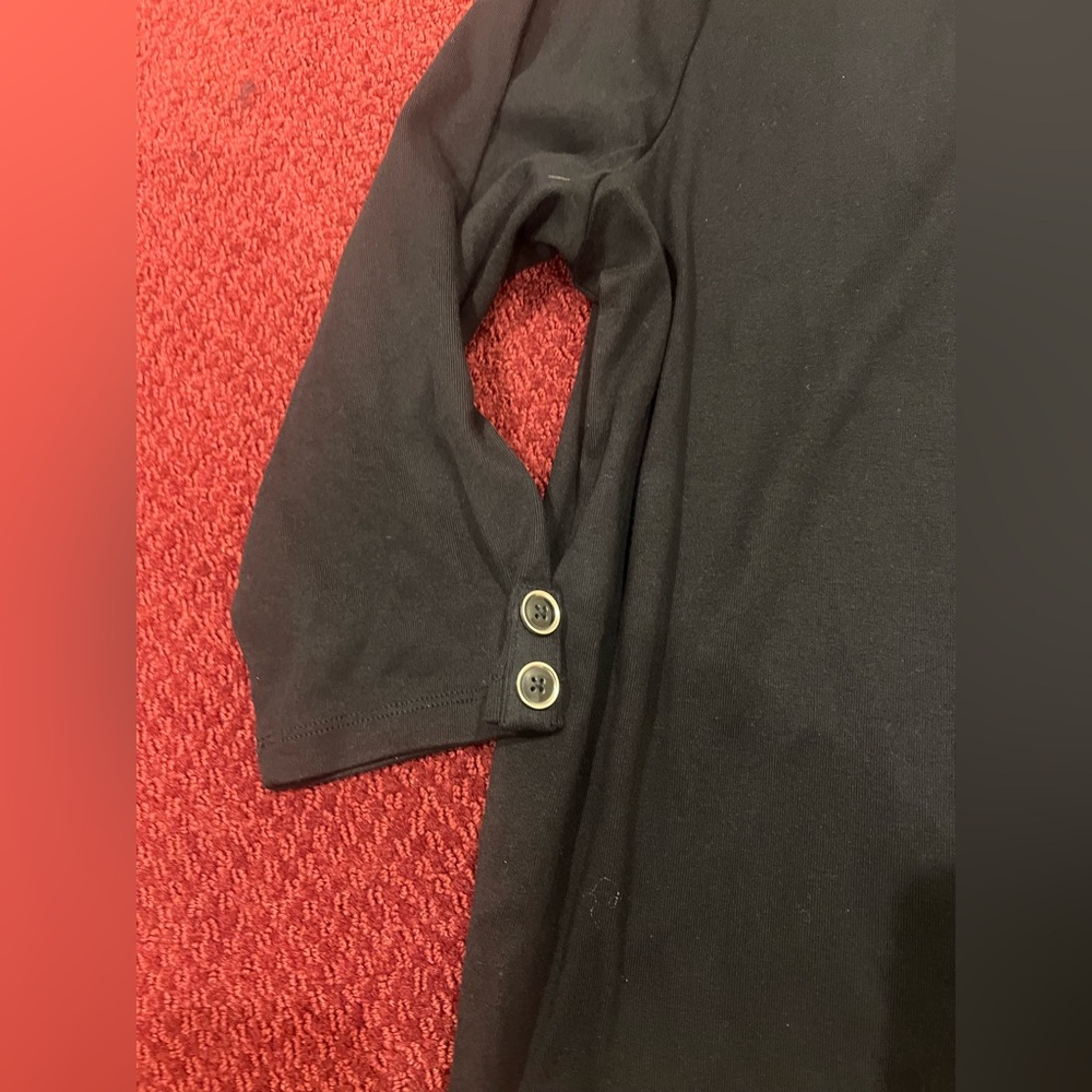 Karen Scott Women's Size XL Black keyhole Neck Classic NWT buttons DISCONTINUED - Picture 7 of 11